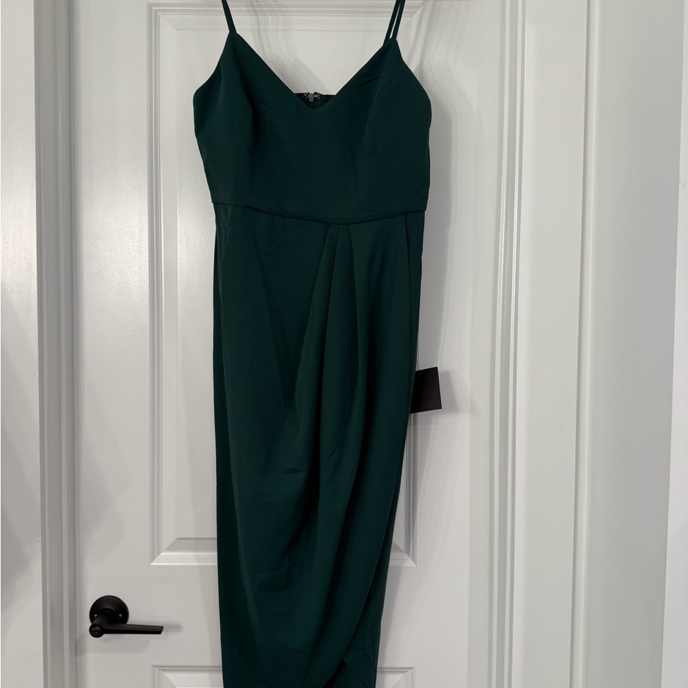 Lulu's Green Spaghetti Strap Slip Dress